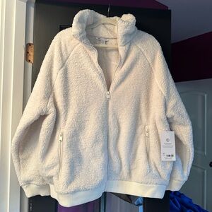 Athleta fuzzy fleece bomber! NWT
